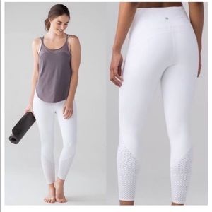 white lulu lemon anew leggings size 4 barely worn